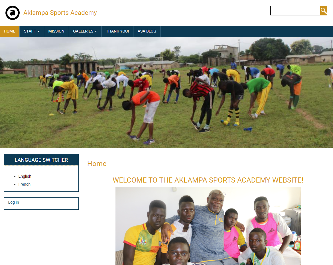 Aklampa Sports Academy website