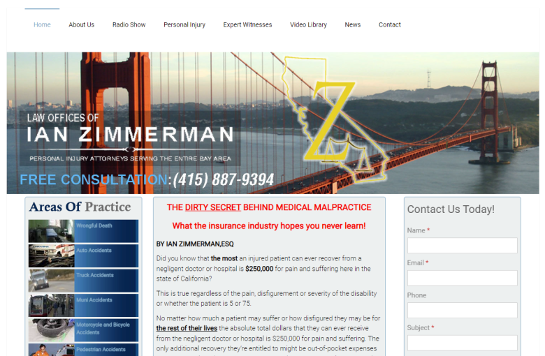 Law Offices of Ian Zimmerman website.