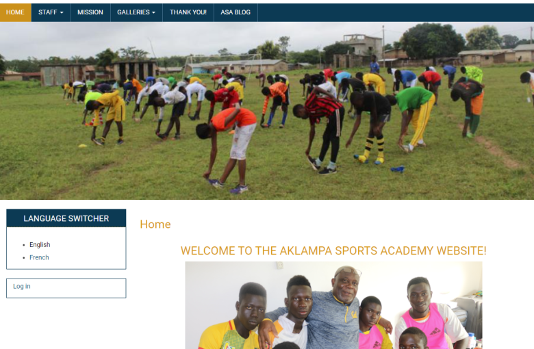 Aklampa Sports Academy website