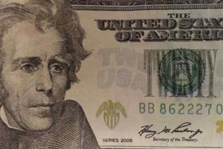 Picture of a twenty dollar bill.